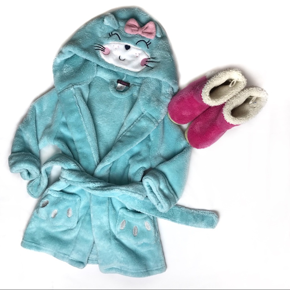 Toddler Robe & Slippers Bundle 2T & 7/8